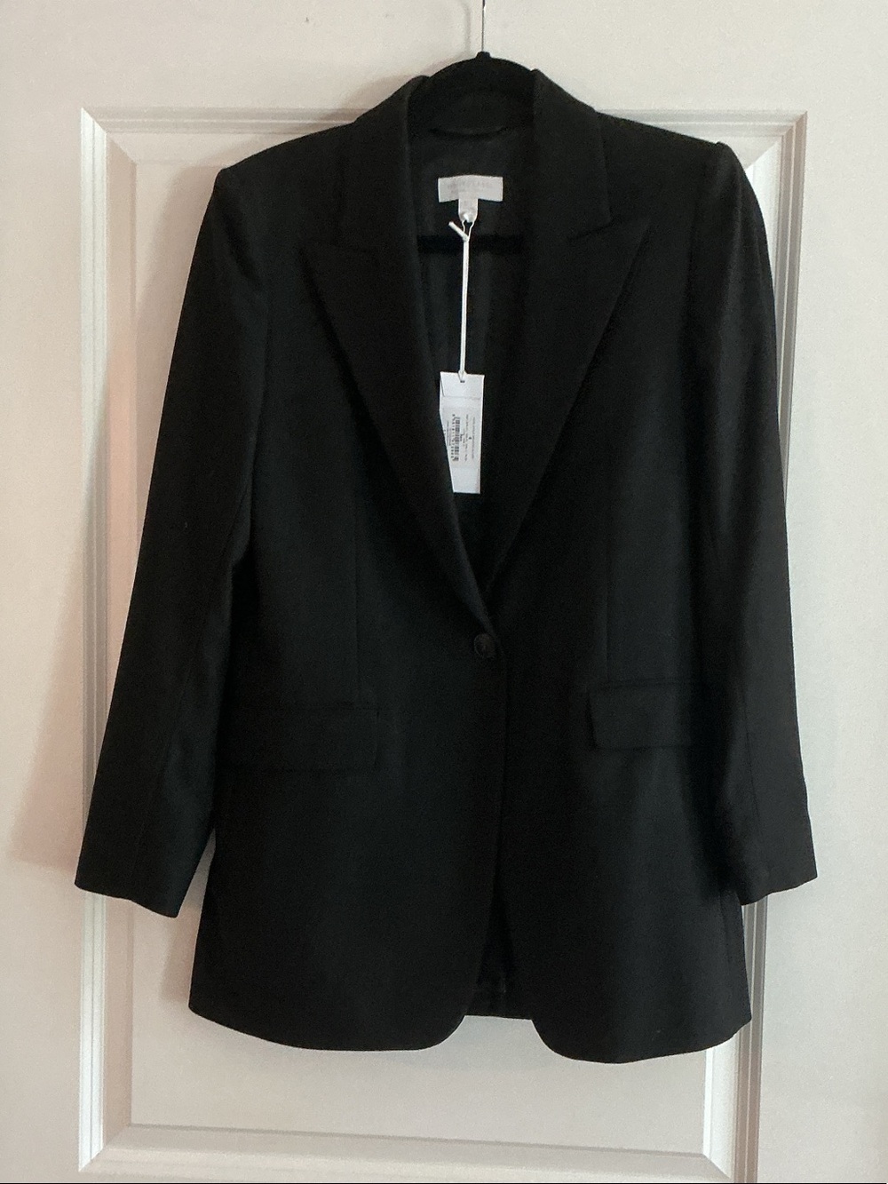 NWT Classic Black Single-Button Women's Wool Blazer Small/4
